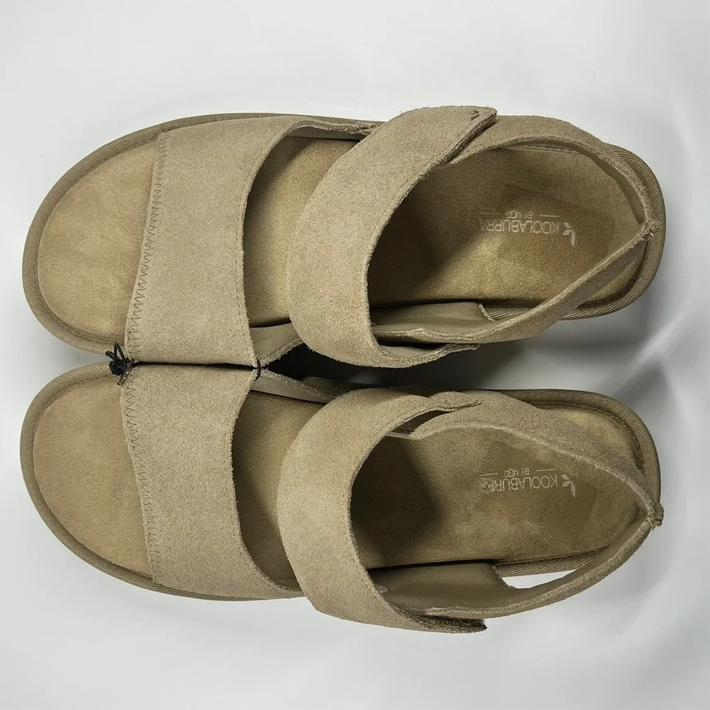 Koolaburra by UGG Tizz Platform Sandals Women's 11 Adjustable Desert Stone Suede
